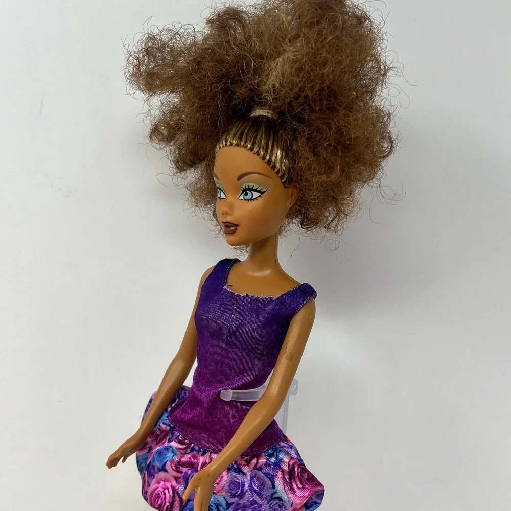 Barbie My Scene Madison‎ Doll 12 Inch Purple Floral Dress White Heels 1999